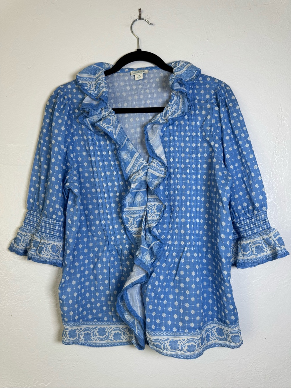 Sundance Darcy Ruffle Boho Button Up Top - Picture 2 of 14